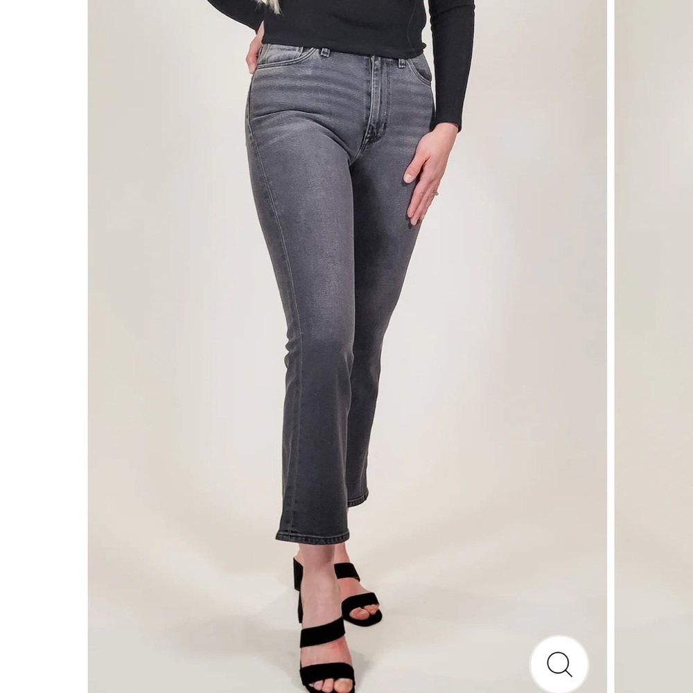 Hudson Jeans 28 Blair High Rise Bootcut Crop Black Dark Wash